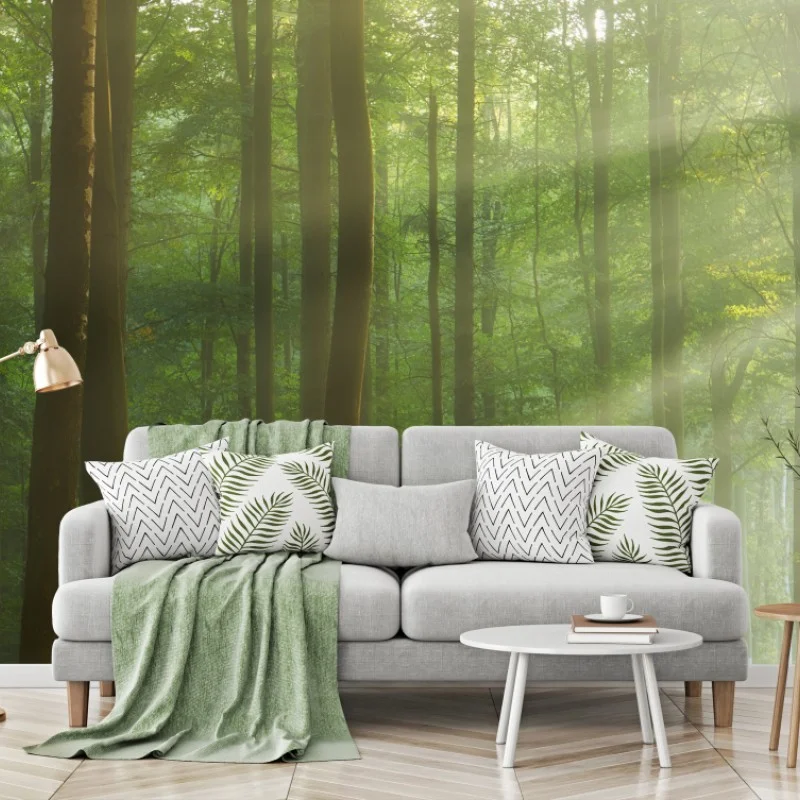 Carta da parati mattina autunnale nella foresta antica