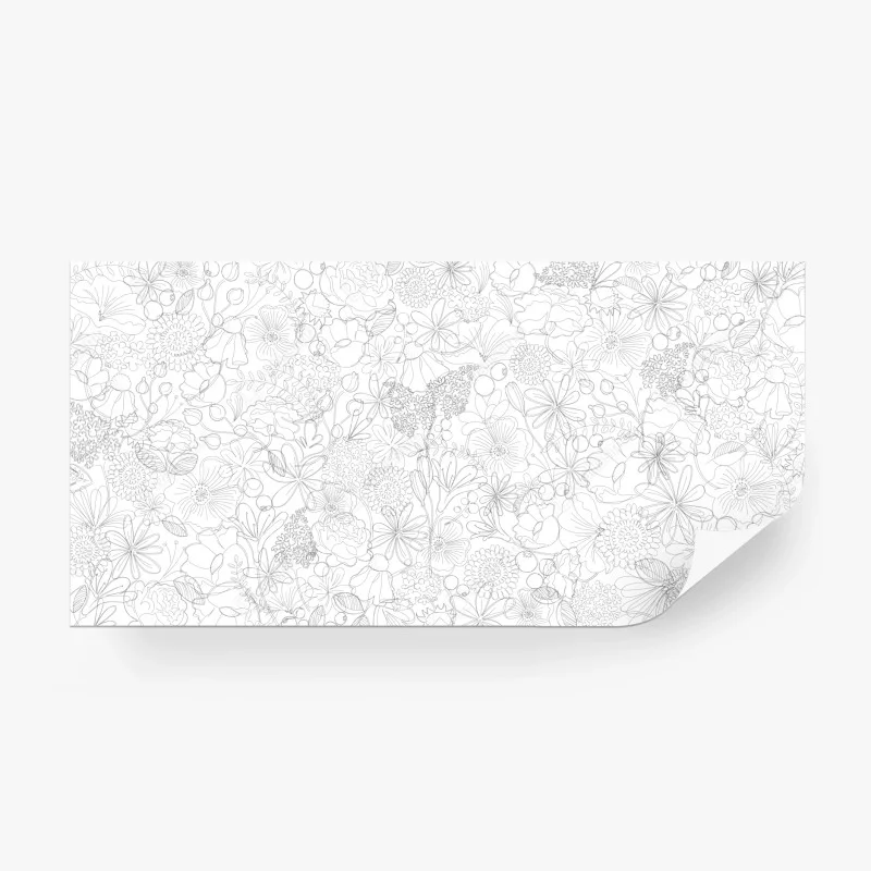 Carta da parati motivo floreale a linee sottili