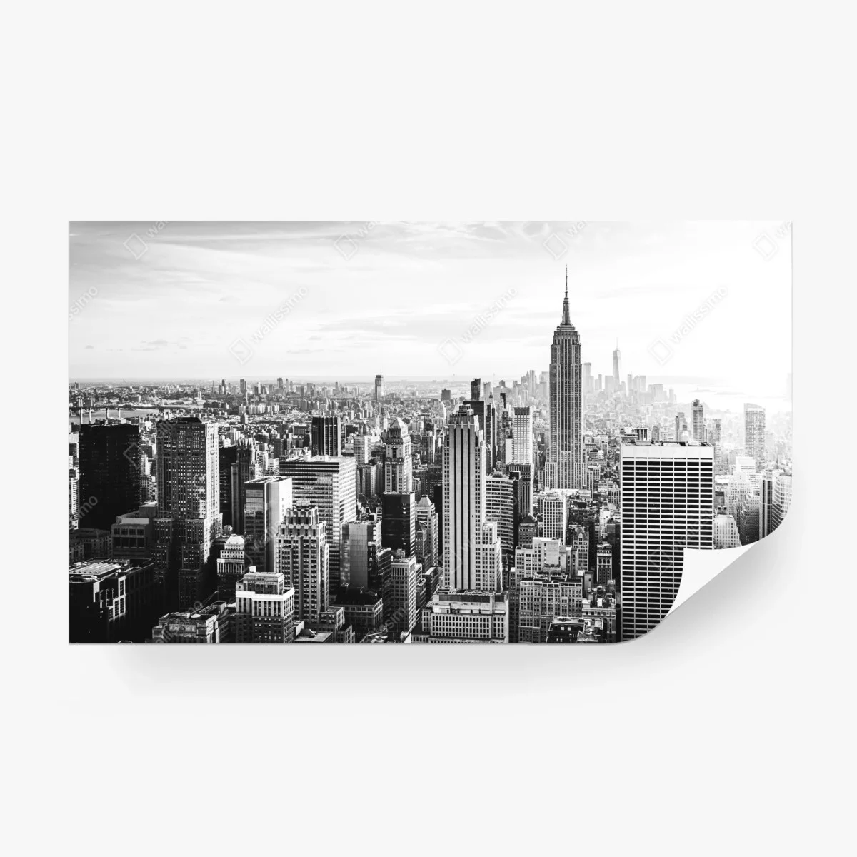 Carta da parati panorama urbano di New York in bianco e nero • Wallissimo®