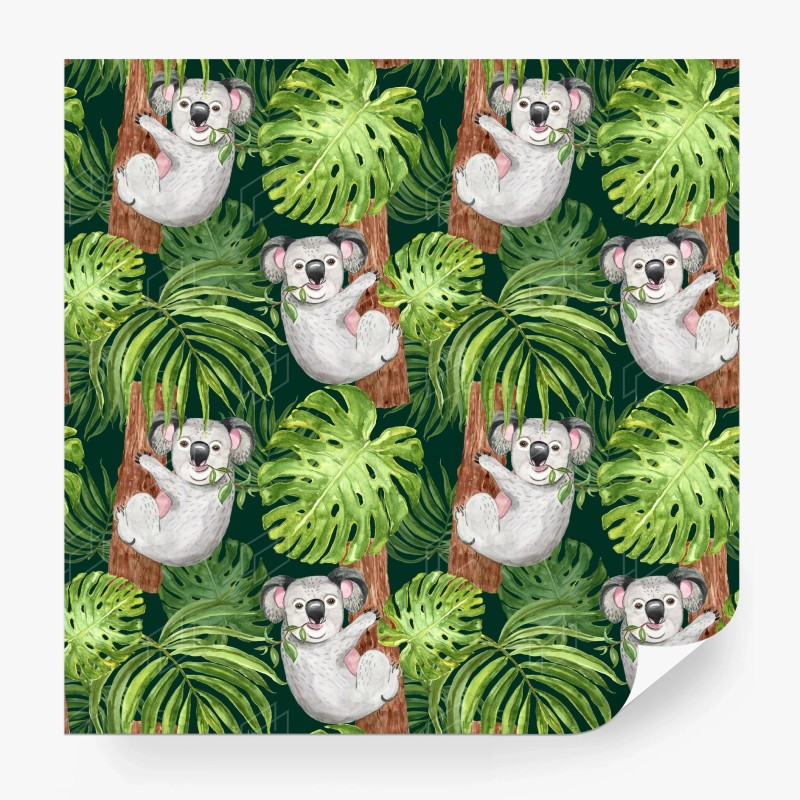 Carta da parati koala nella giungla tropicale