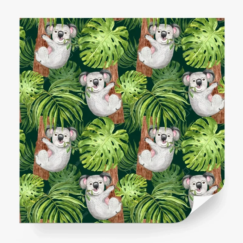 Carta da parati koala nella giungla tropicale