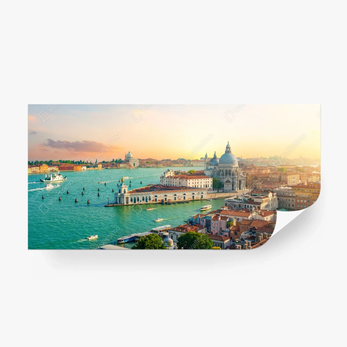 Carta da parati vista panoramica al tramonto su Venezia • Wallissimo®