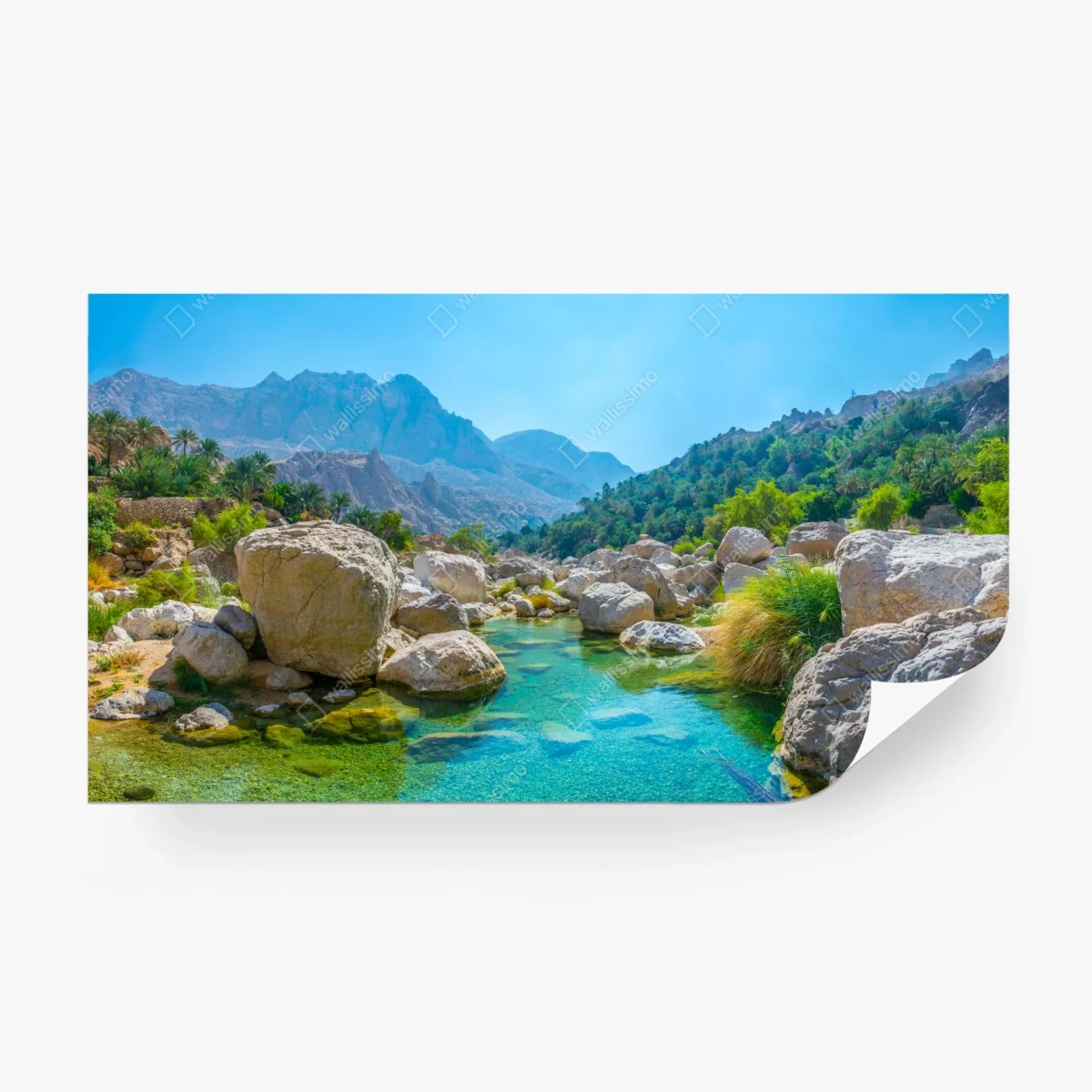 Carta da parati oasi rocciosa dalle acque turchesi • Wallissimo® Carta da parati oasi rocciosa dalle acque turchesi • Wallissimo®