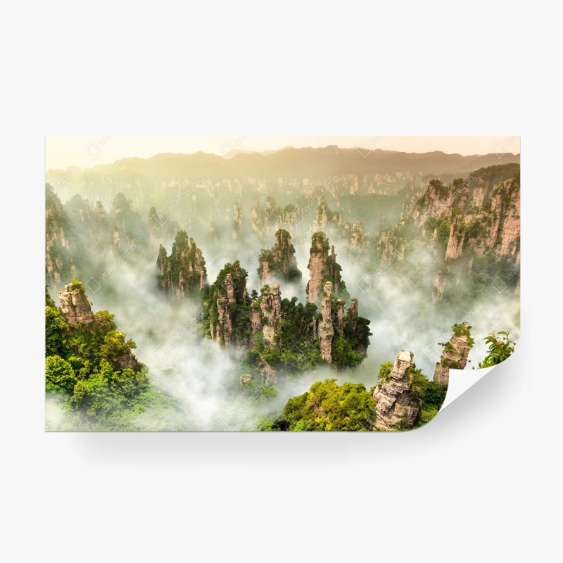 Carta da parati panorama mistico dei pinnacoli di Zhangjiajie
