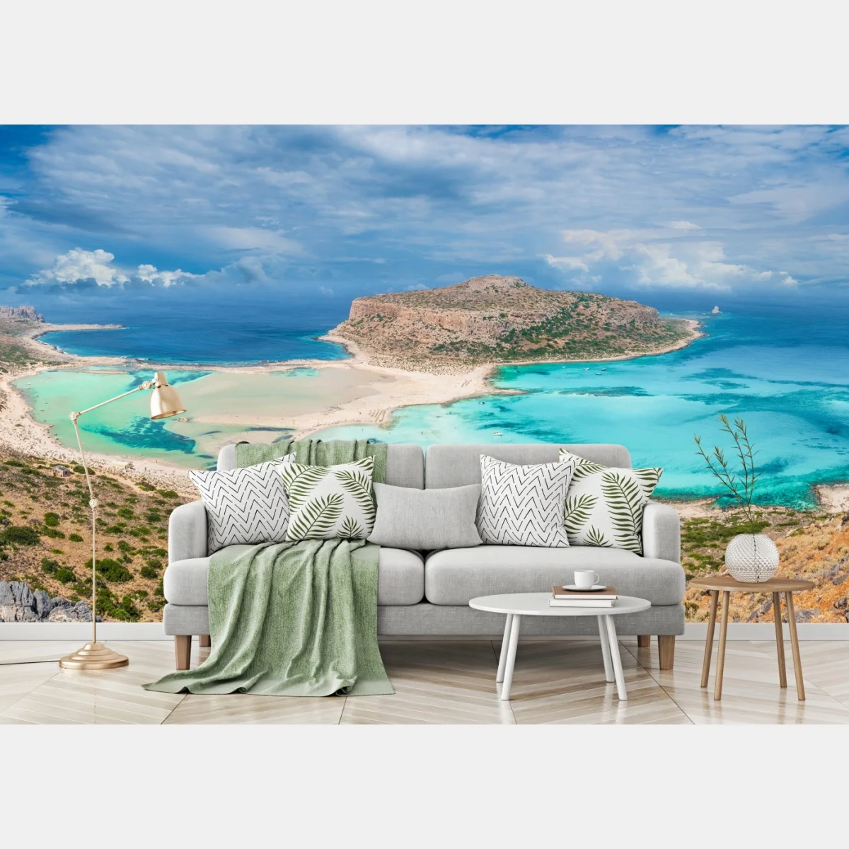 Carta da parati panorama incantevole della laguna di Balos e dell'isola di Gramvousa, Creta • Wallissimo® Carta da parati panorama incantevole della laguna di Balos e dell'isola di Gramvousa, Creta • Wallissimo®