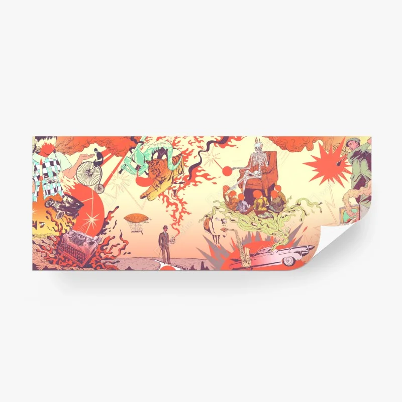 Carta da parati sogni psichedelici in collage surreale