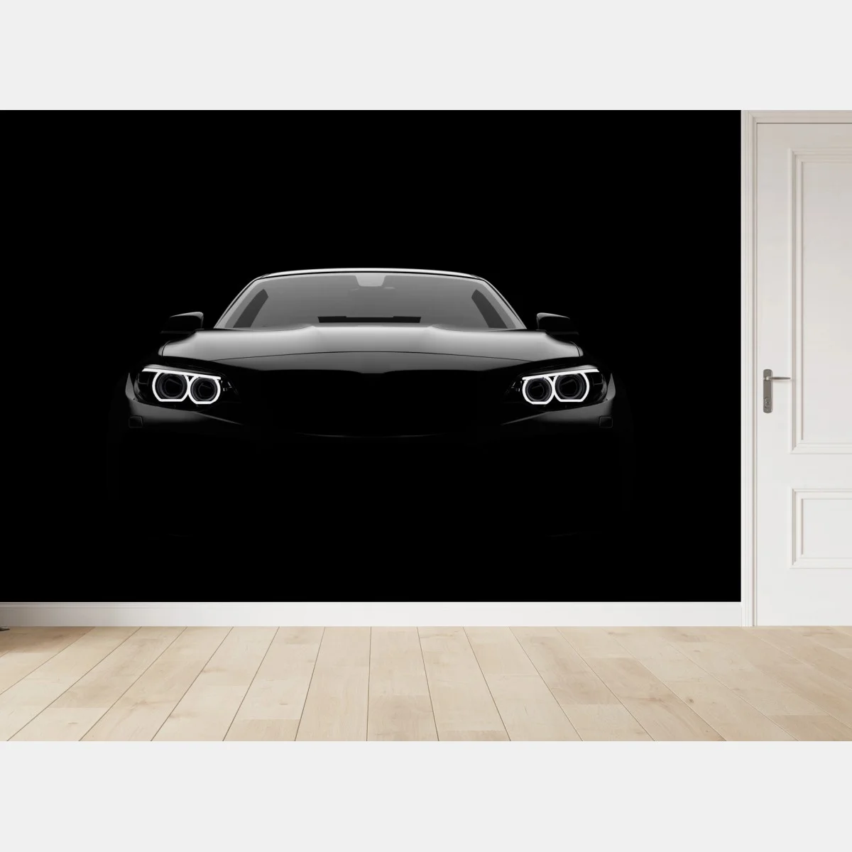 Carta da parati silhouette elegante di auto sportiva in controluce • Wallissimo® Carta da parati silhouette elegante di auto sportiva in controluce • Wallissimo®