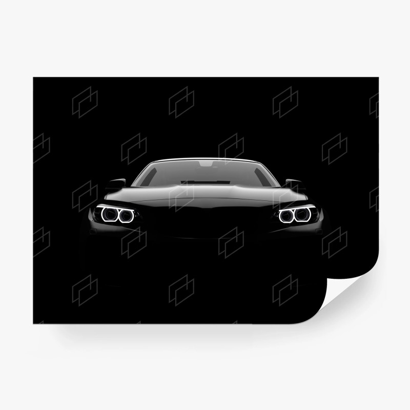 Carta da parati silhouette elegante di auto sportiva in controluce