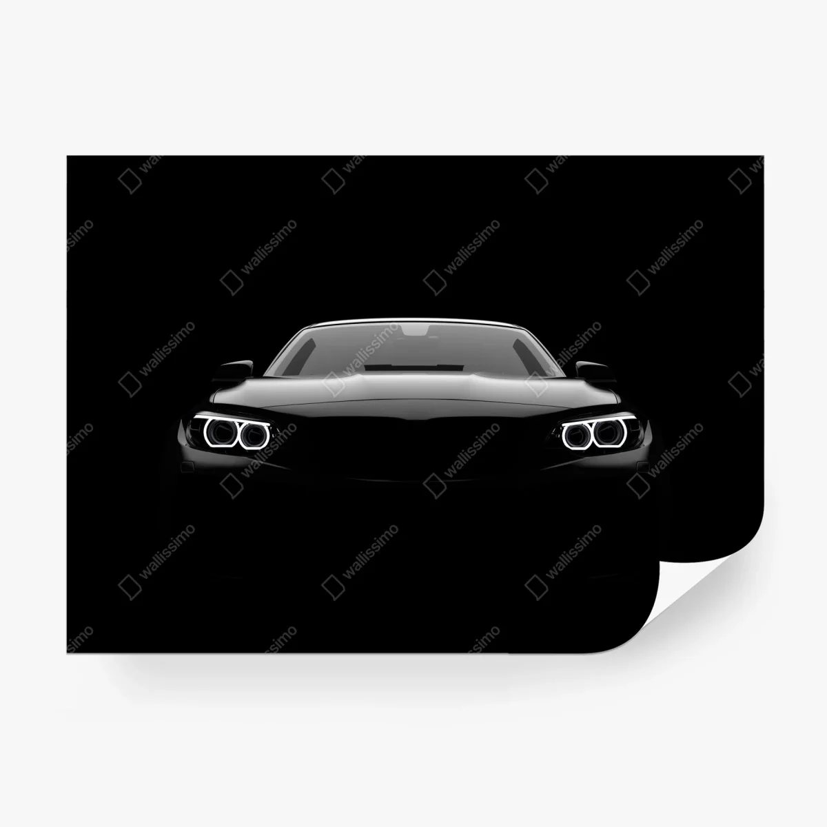 Carta da parati silhouette elegante di auto sportiva in controluce • Wallissimo® Carta da parati silhouette elegante di auto sportiva in controluce • Wallissimo®