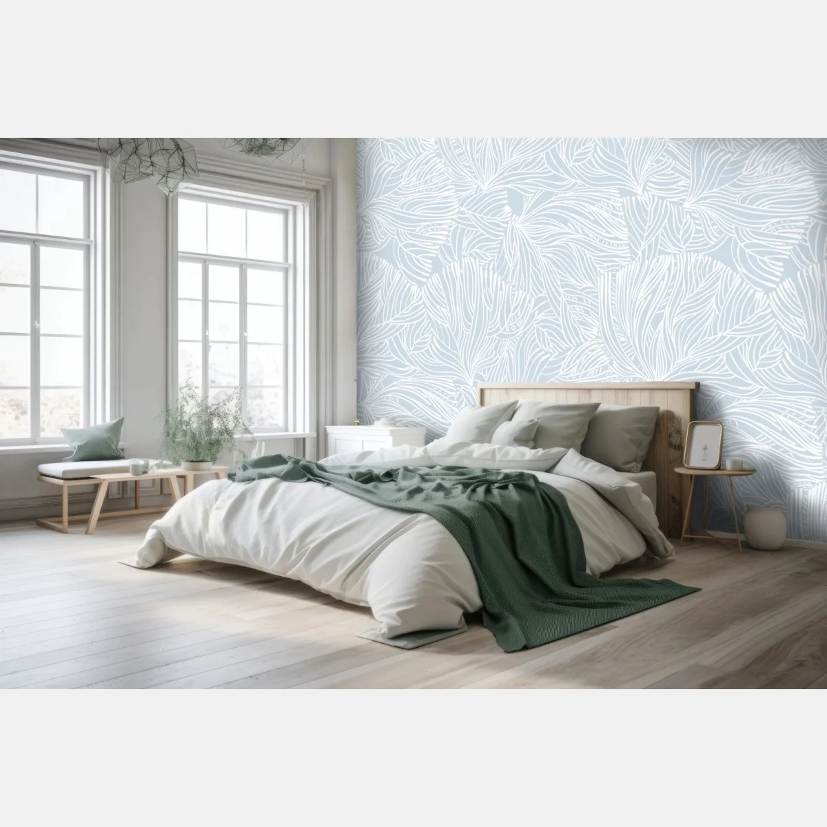 Carta da parati motivo botanico astratto in toni pastello • Wallissimo® Carta da parati motivo botanico astratto in toni pastello • Wallissimo®