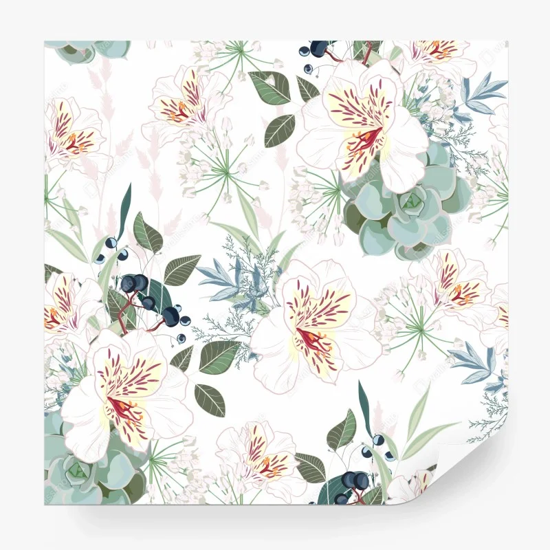 Carta da parati design floreale botanico in toni pastello