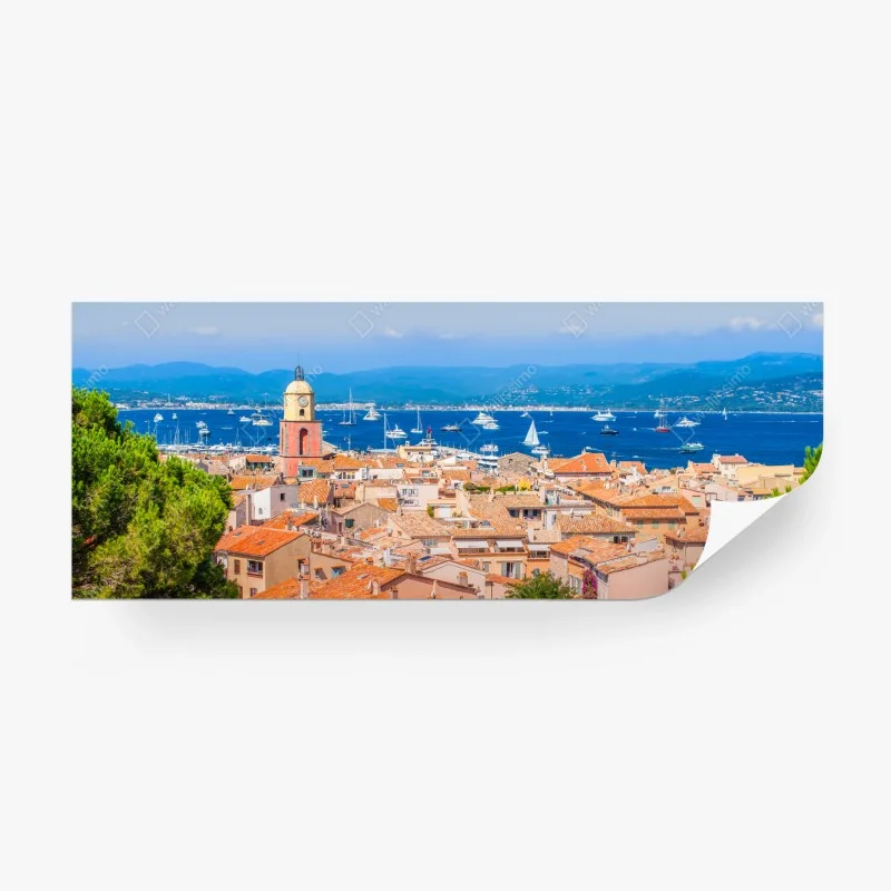 Carta da parati panorama di Saint-Tropez sul Mediterraneo