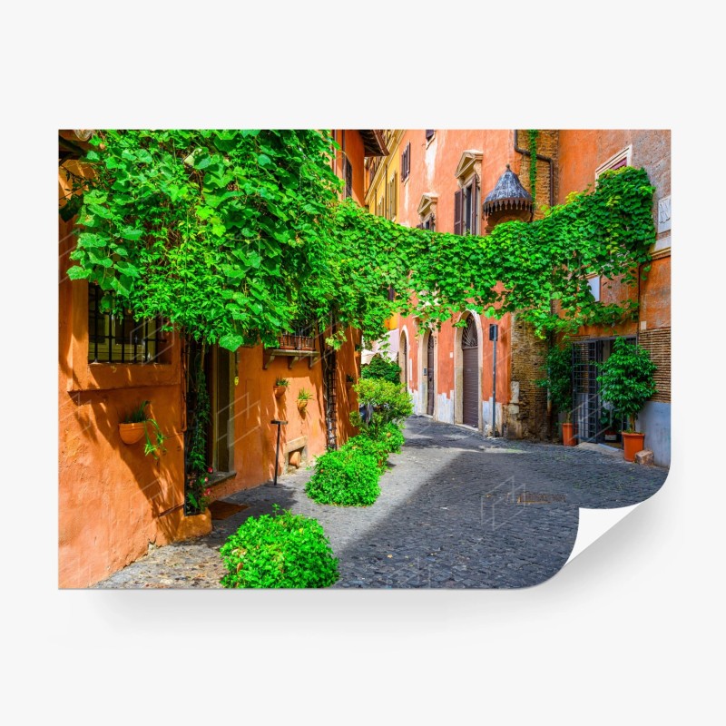 Carta da parati angolo fiorito a Trastevere