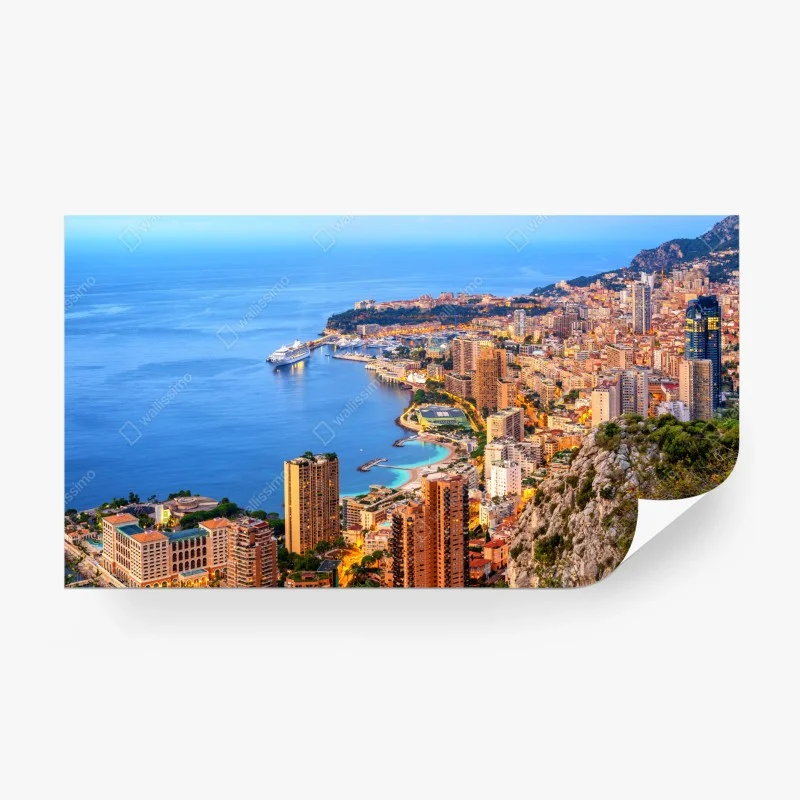 Carta da parati panorama sul porto di Monaco e Monte Carlo