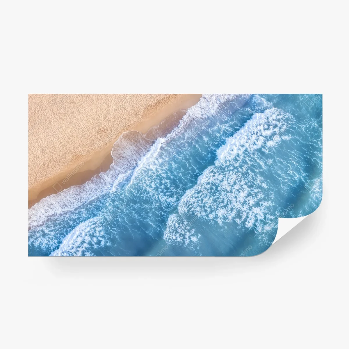 Carta da parati onde azzurre sulla spiaggia • Wallissimo®