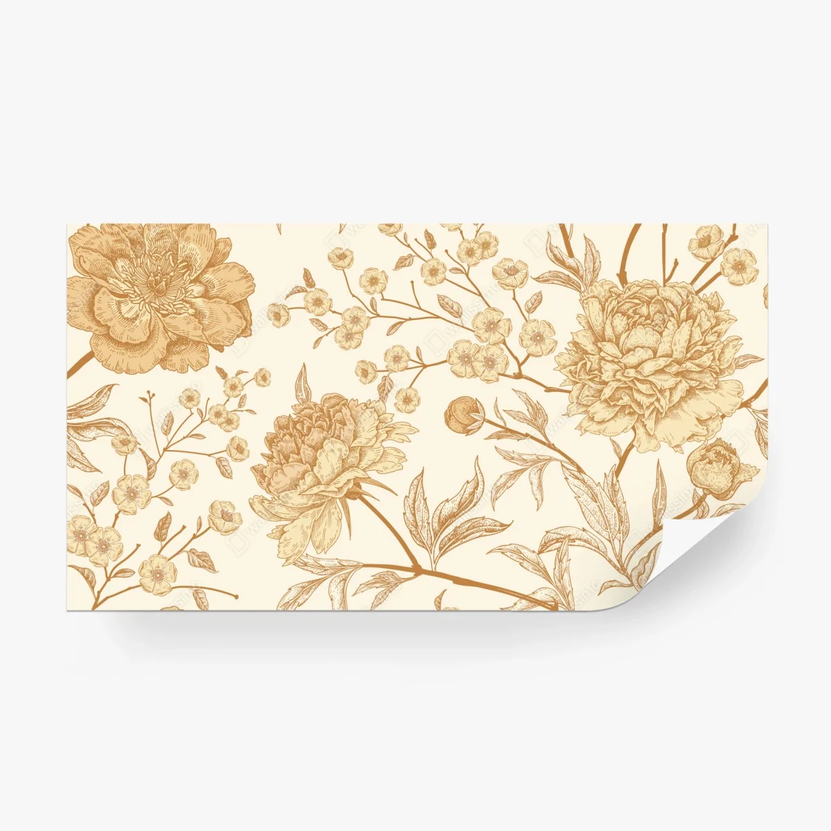 Carta da parati motivo floreale vintage in tonalità sabbia • Wallissimo®