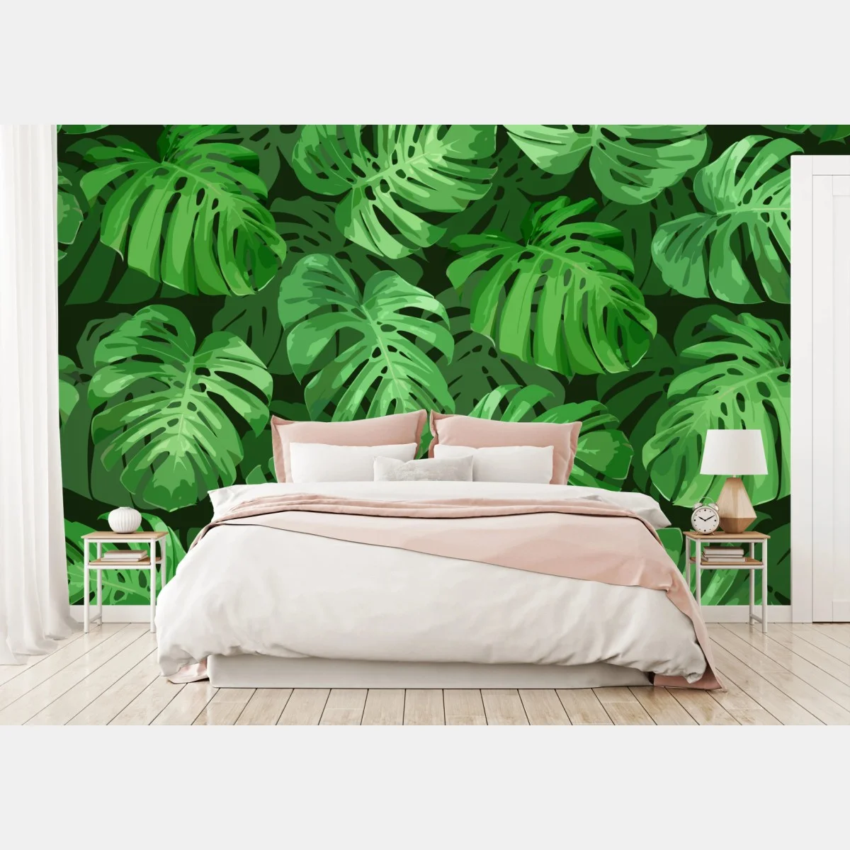 Carta da parati motivo tropicale di foglie di monstera • Wallissimo® Carta da parati motivo tropicale di foglie di monstera • Wallissimo®