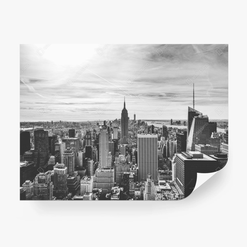 Carta da parati skyline di New York in bianco e nero