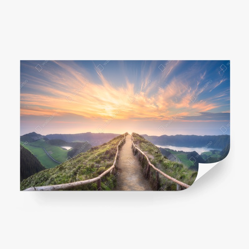 Carta da parati sentiero verso l'orizzonte al tramonto