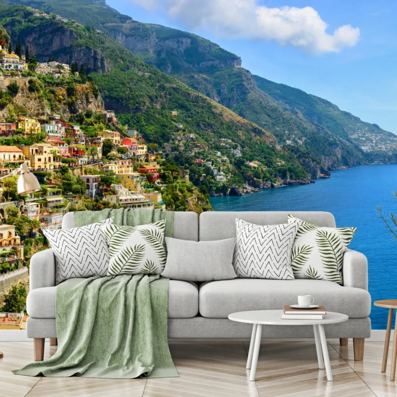 Carta da parati vista panoramica di Positano sulla Costiera Amalfitana