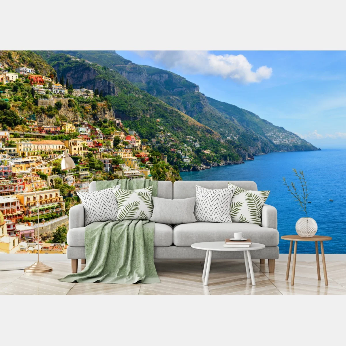 Carta da parati vista panoramica di Positano sulla Costiera Amalfitana • Wallissimo® Carta da parati vista panoramica di Positano sulla Costiera Amalfitana • Wallissimo®