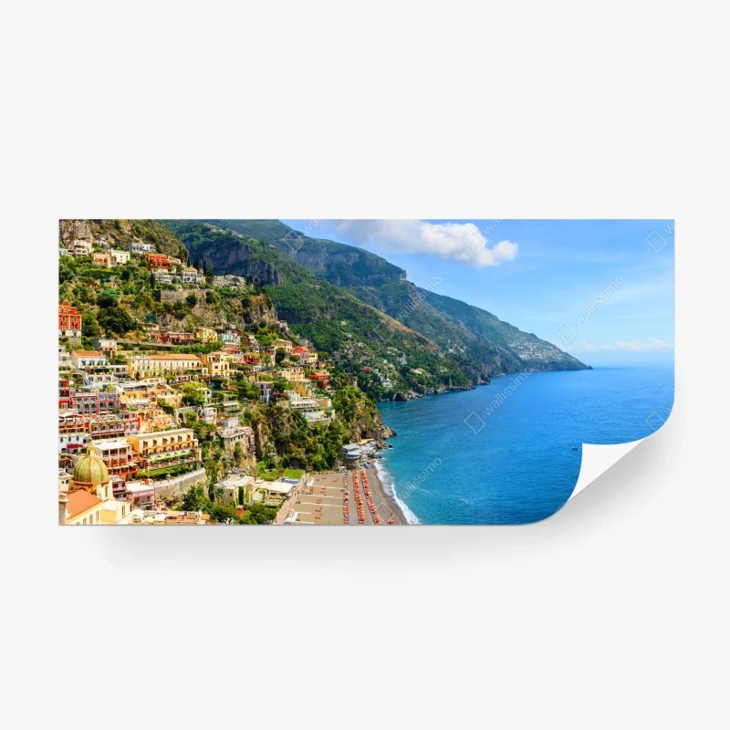 Carta da parati vista panoramica di Positano sulla Costiera Amalfitana