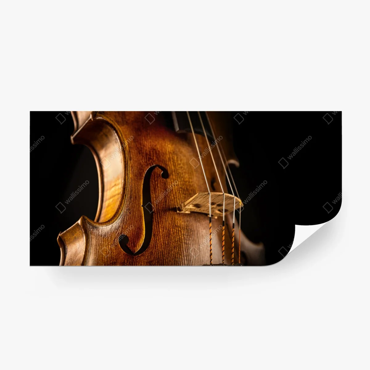 Carta da parati violino classico in primo piano su sfondo scuro • Wallissimo®