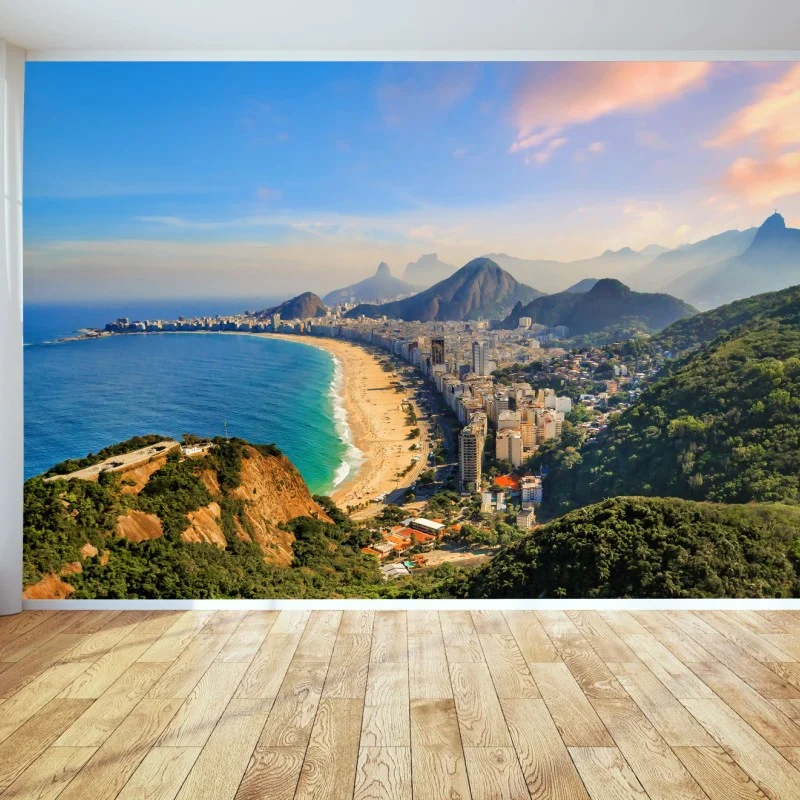 Carta da parati vista aerea di Copacabana, Rio de Janeiro