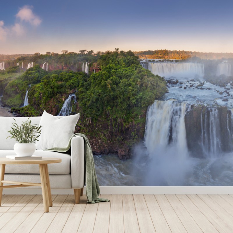 Carta da parati cascate di Iguazú al tramonto