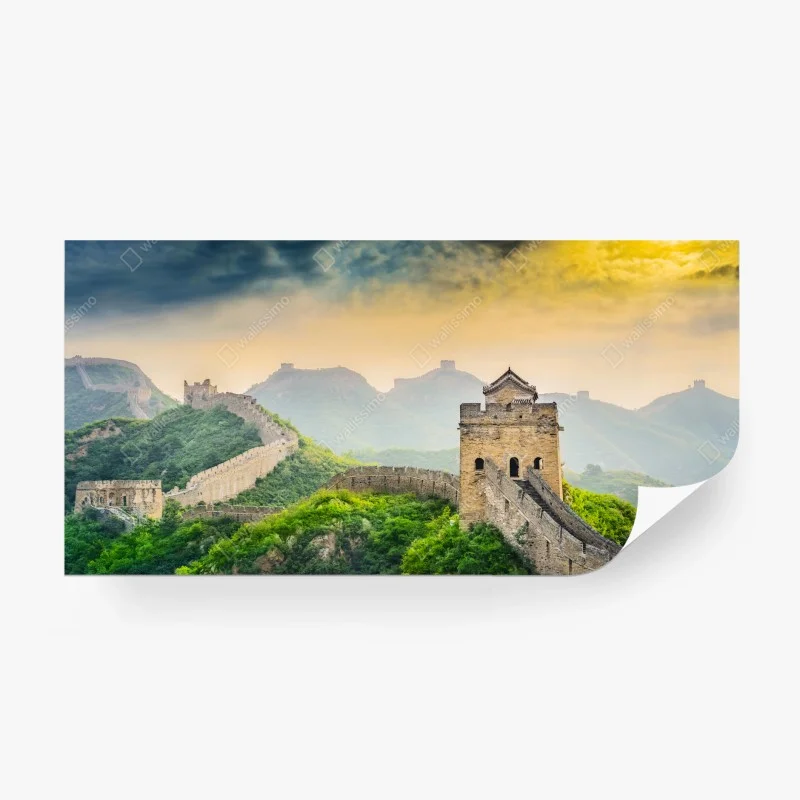 Carta da parati panorama della Grande Muraglia in Cina al tramonto