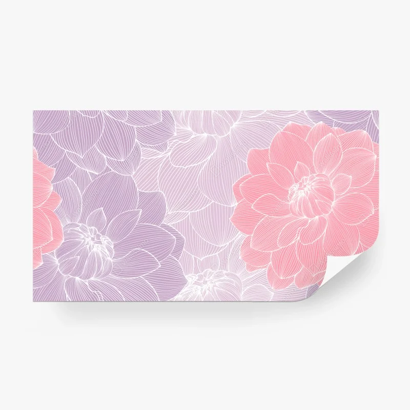 Carta da parati motivo floreale pastello con linee sottili