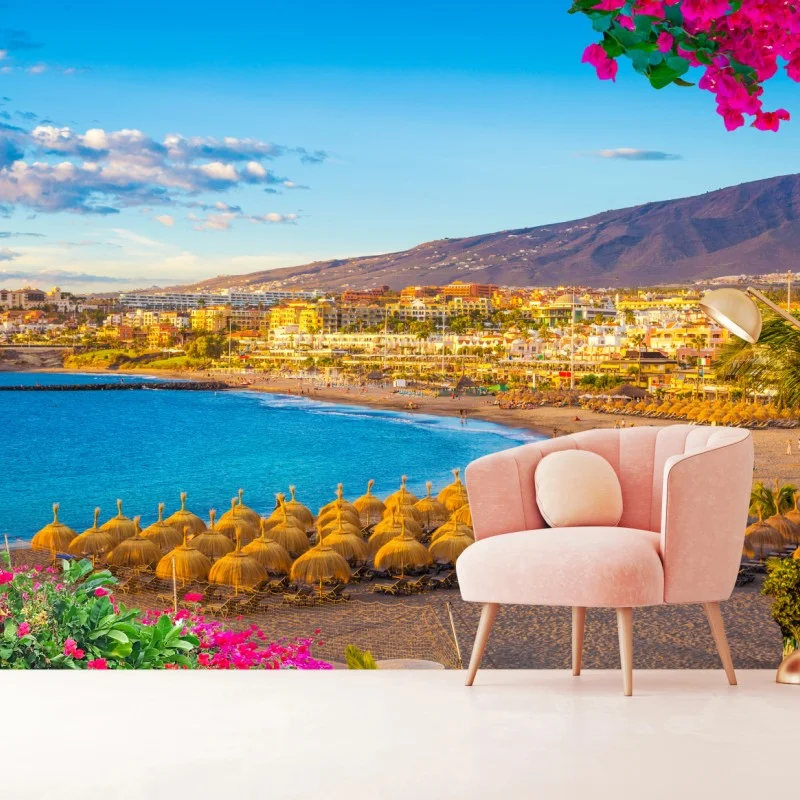 Carta da parati tramonto sulla playa de Torviscas, Tenerife