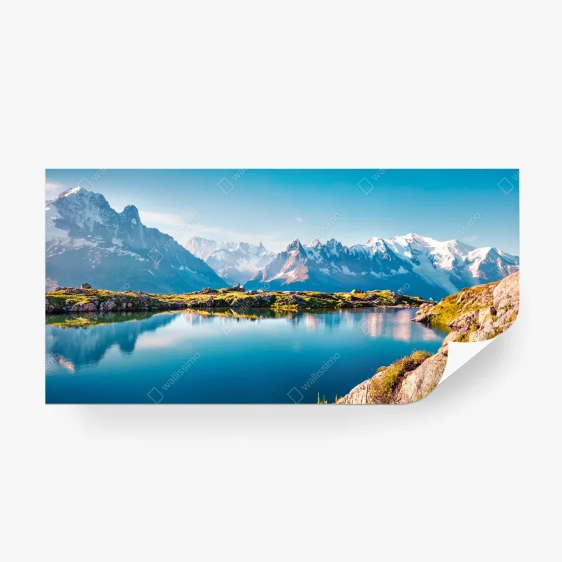 Carta da parati riflessi alpini: Lac Blanc e Mont Blanc