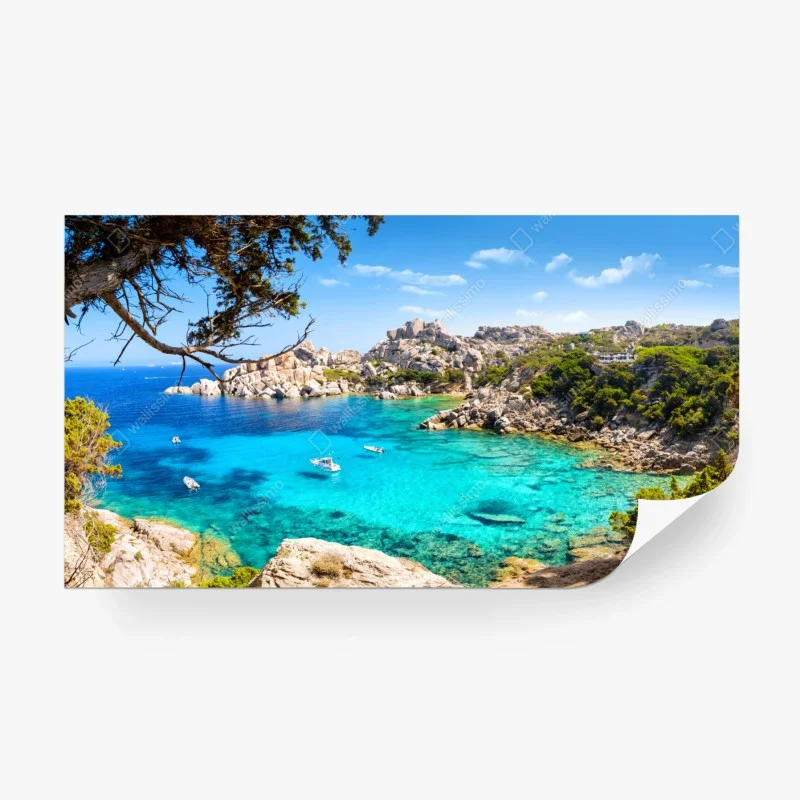 Carta da parati oasi marina dai colori turchesi