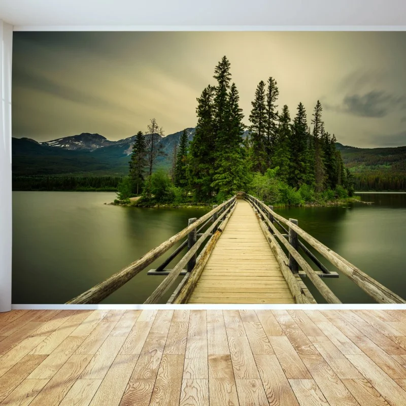 Carta da parati ponte verso l'isola Pyramid