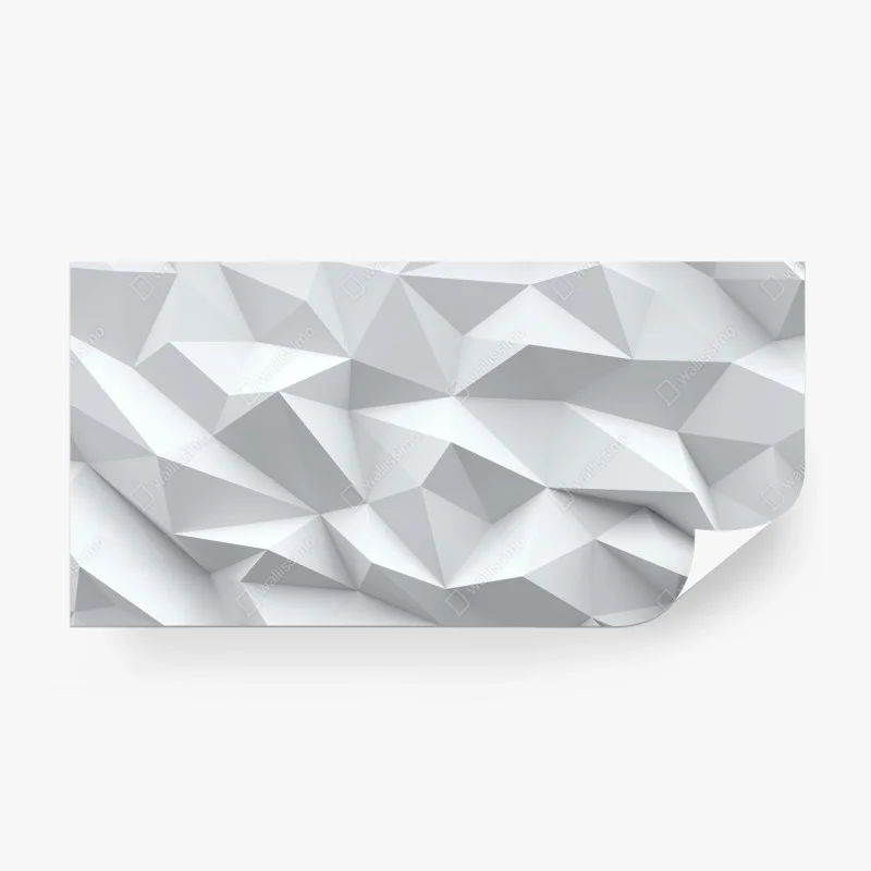 Carta da parati motivo geometrico low poly in bianco e grigio