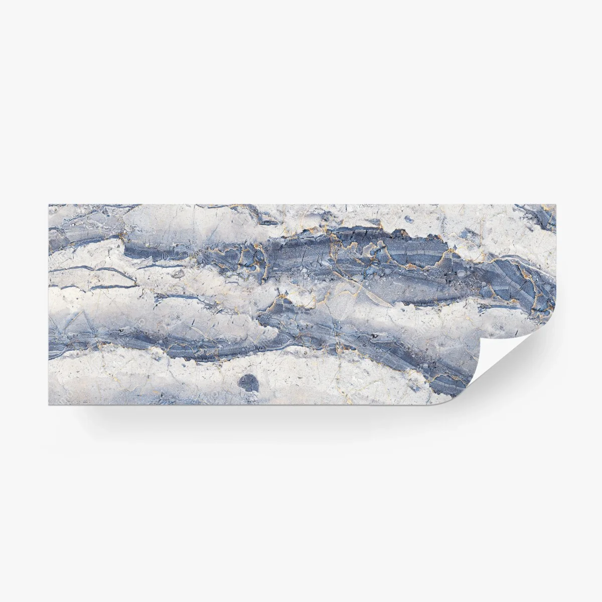 Carta da parati venature dorate su marmo blu • Wallissimo®