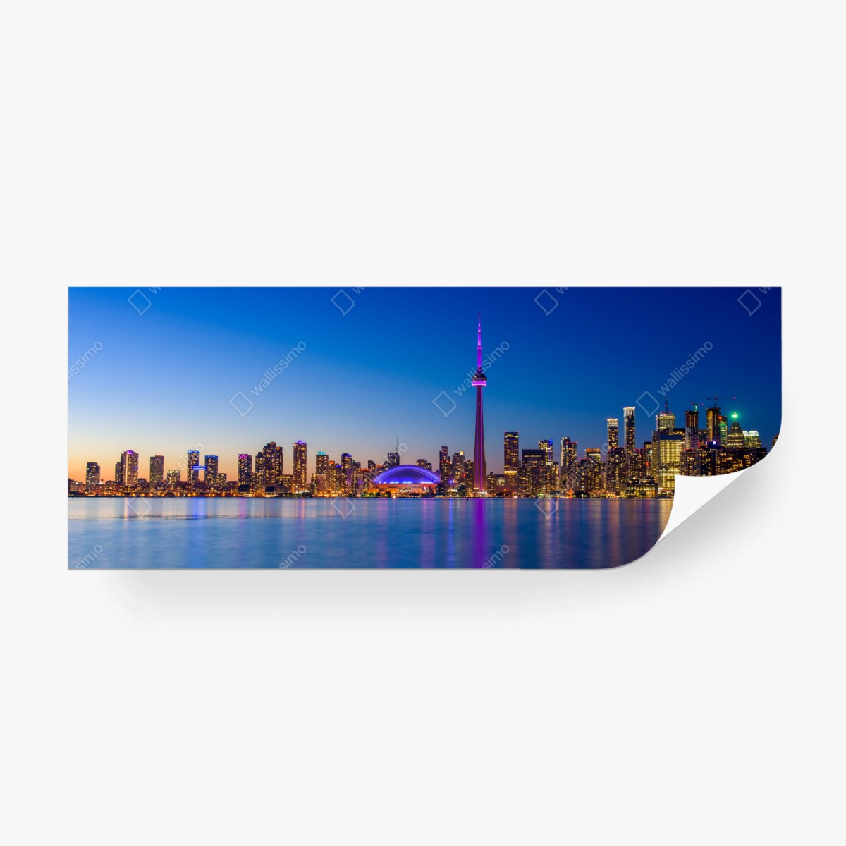 Carta da parati skyline notturno di Toronto con riflessi sul lago • Wallissimo® Carta da parati skyline notturno di Toronto con riflessi sul lago • Wallissimo®