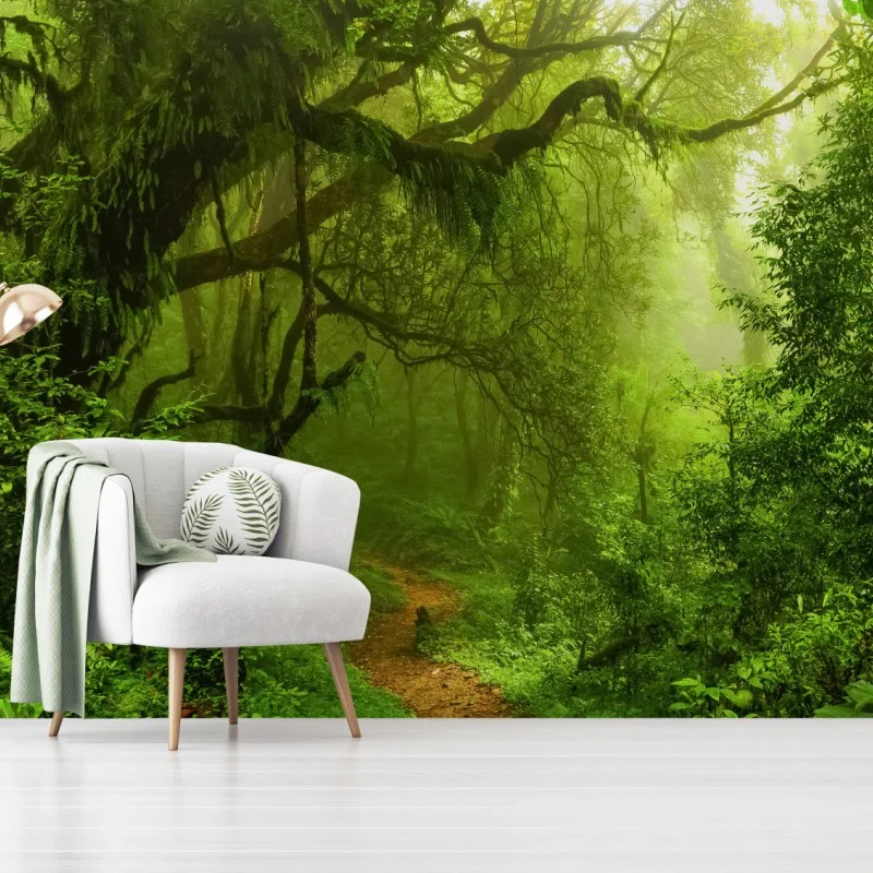 Carta da parati sentiero incantato nella foresta pluviale