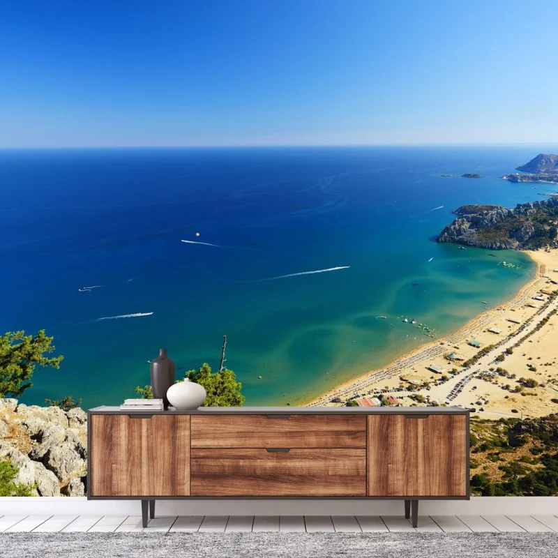 Carta da parati orizzonte turchese vista panoramica sulla costa