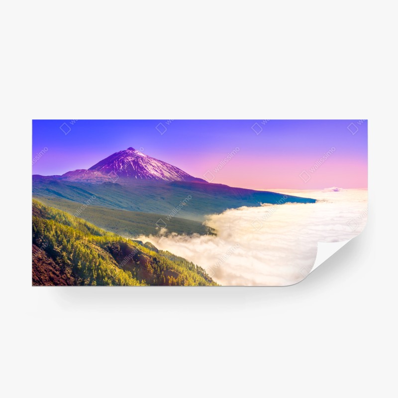 Carta da parati panorama del vulcano Teide all'alba