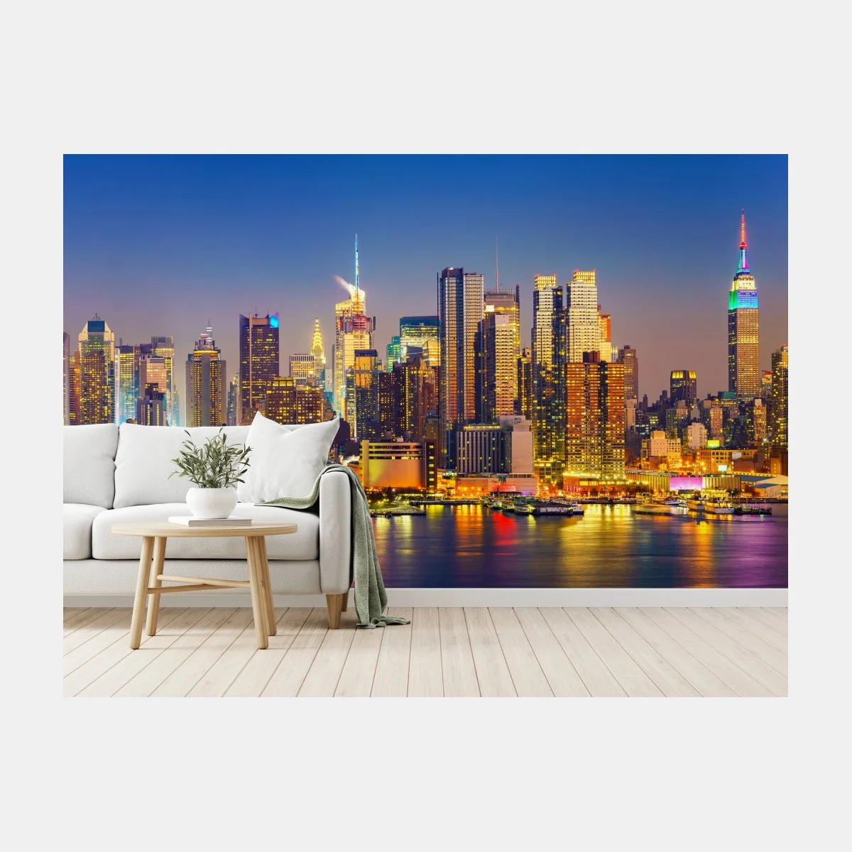 Carta da parati skyline di New York al crepuscolo • Wallissimo® Carta da parati skyline di New York al crepuscolo • Wallissimo®
