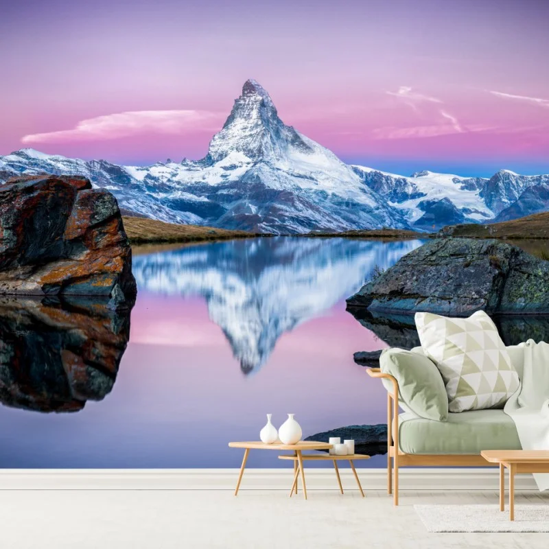 Carta da parati riflessi del Cervino al crepuscolo