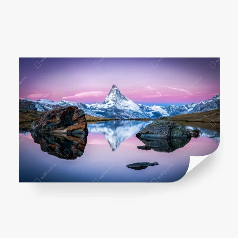 Carta da parati riflessi del Cervino al crepuscolo