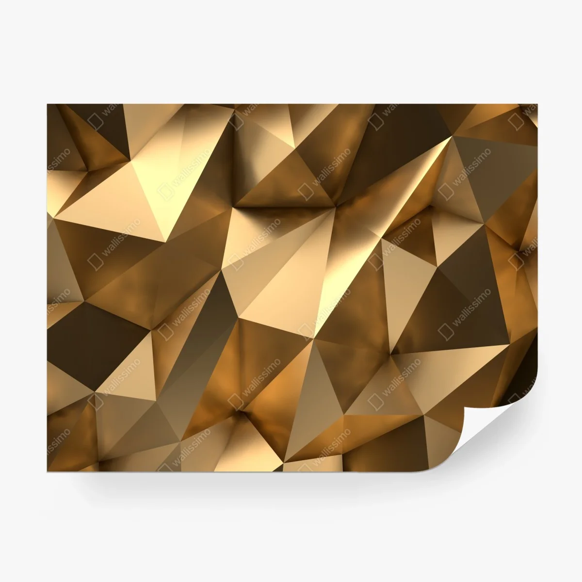 Carta da parati motivo geometrico dorato effetto sfaccettato • Wallissimo®