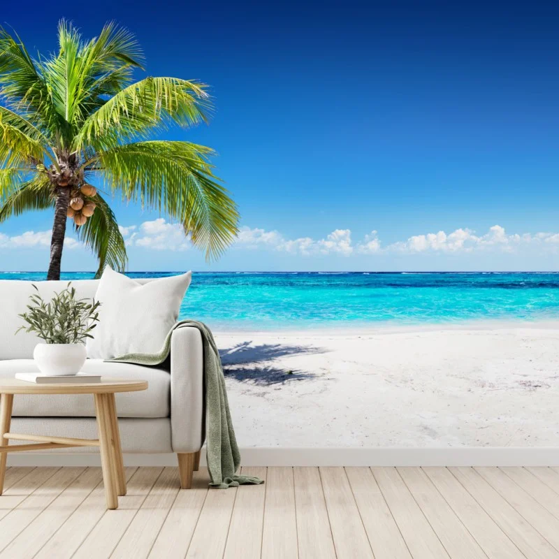 Carta da parati oasi tropicale sulla spiaggia • Wallissimo® Carta da parati oasi tropicale sulla spiaggia • Wallissimo®