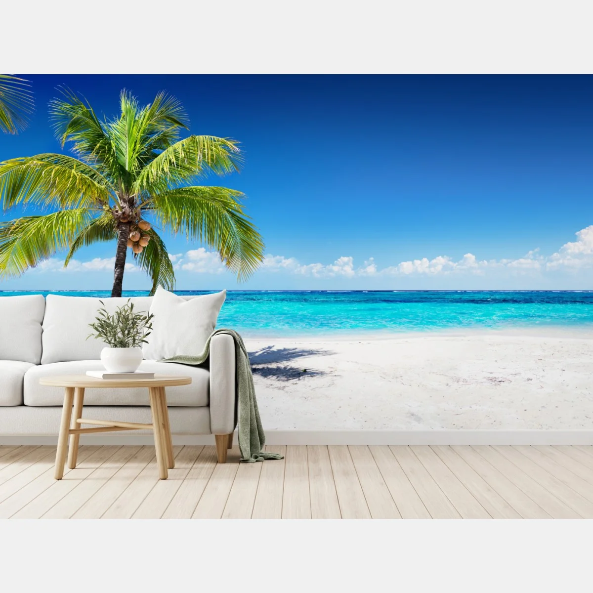 Carta da parati oasi tropicale sulla spiaggia • Wallissimo® Carta da parati oasi tropicale sulla spiaggia • Wallissimo®