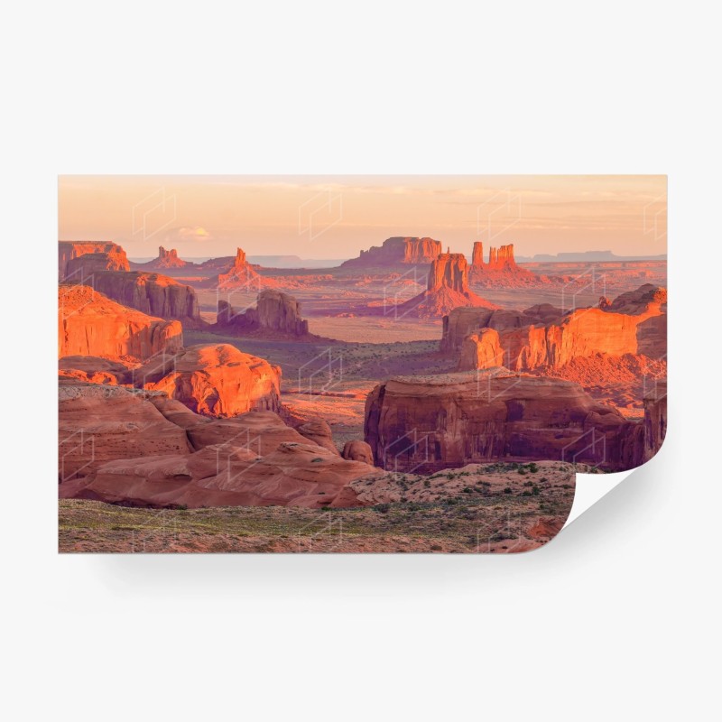 Carta da parati panorama epico di Monument Valley da Hunts Mesa