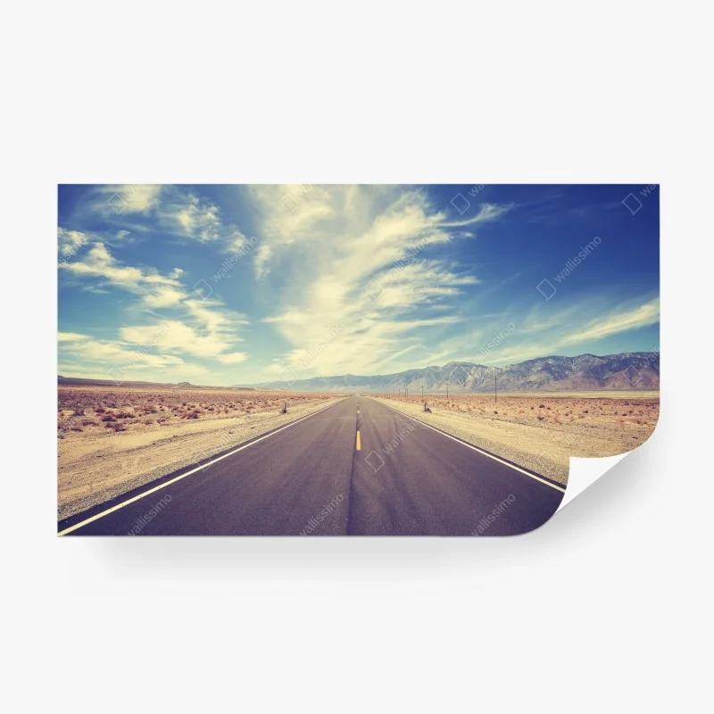 Carta da parati strada di campagna vintage verso l'orizzonte, Stati Uniti