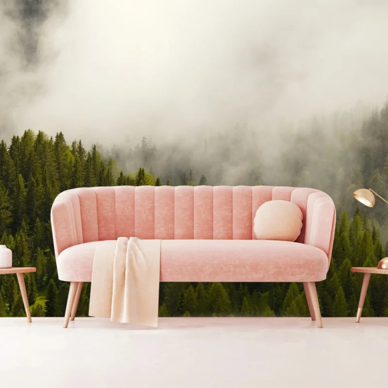 Carta da parati sussurro di nebbia nella foresta